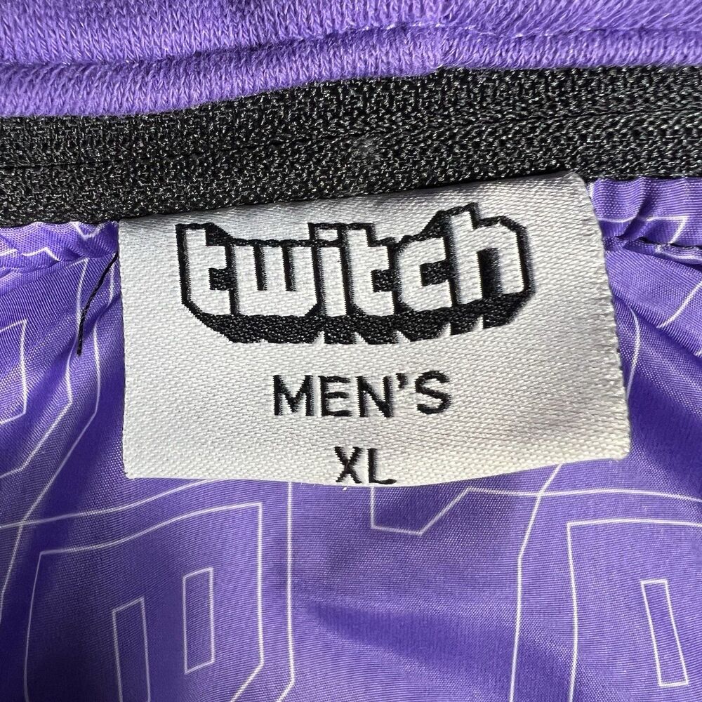 Twitch Jacket Men’s Size XL Black Purple Gamer Stream Video Hoodie - Picture 8 of 14